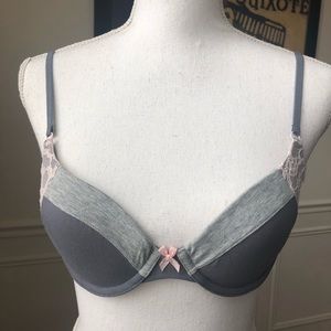 FREE Victoria Secret Demi gray bra lace pink 34B
